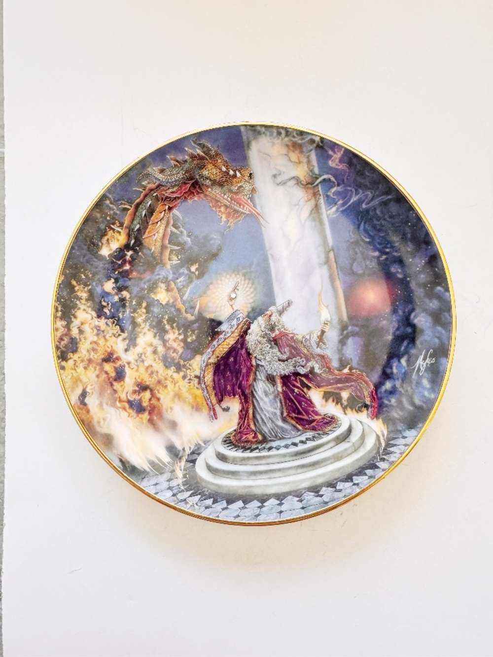 The Dragon Master Plate Royal Doulton Franklin Mint Myles Pinkney Wizard Dragon